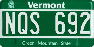 VT license plate NQS692