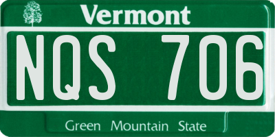 VT license plate NQS706