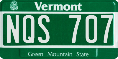 VT license plate NQS707