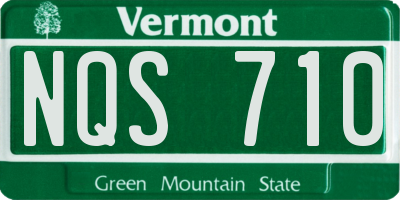 VT license plate NQS710
