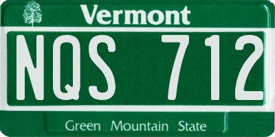 VT license plate NQS712
