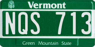 VT license plate NQS713