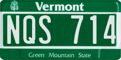 VT license plate NQS714