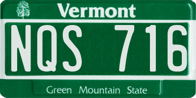 VT license plate NQS716