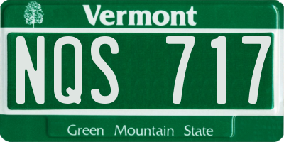 VT license plate NQS717