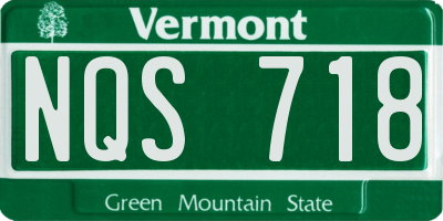 VT license plate NQS718