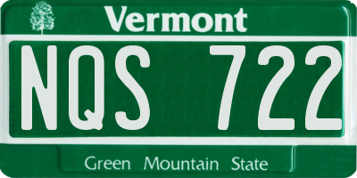 VT license plate NQS722