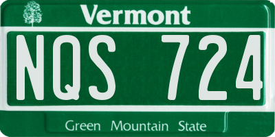 VT license plate NQS724