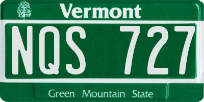 VT license plate NQS727