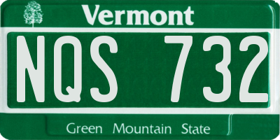 VT license plate NQS732