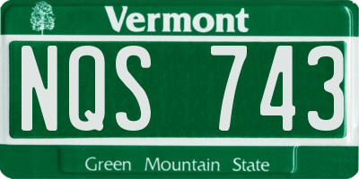VT license plate NQS743