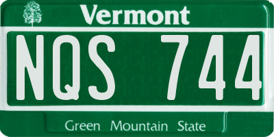 VT license plate NQS744