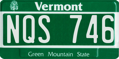 VT license plate NQS746