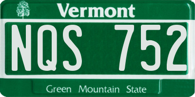 VT license plate NQS752