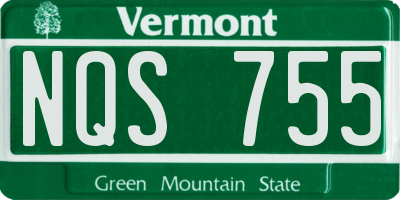 VT license plate NQS755