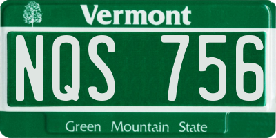 VT license plate NQS756