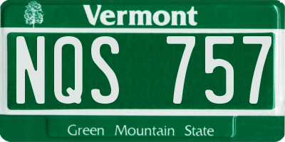 VT license plate NQS757