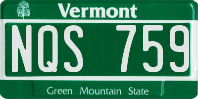 VT license plate NQS759