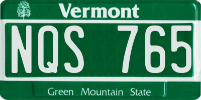 VT license plate NQS765
