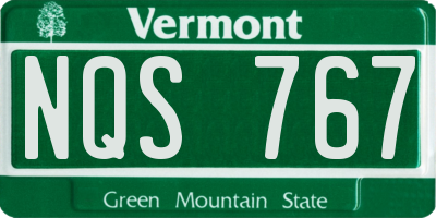 VT license plate NQS767