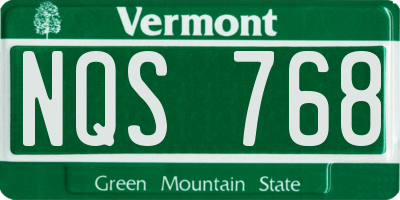 VT license plate NQS768