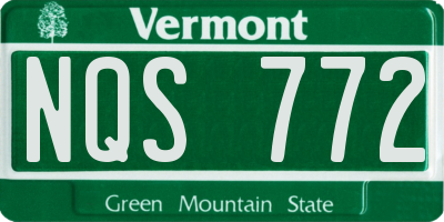 VT license plate NQS772