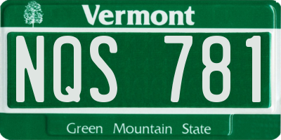 VT license plate NQS781