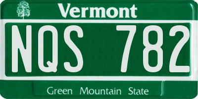 VT license plate NQS782
