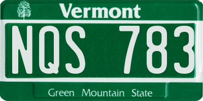 VT license plate NQS783