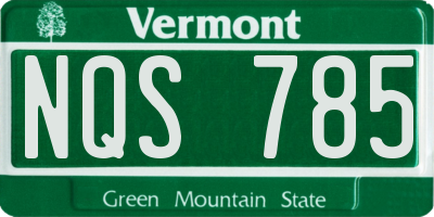VT license plate NQS785