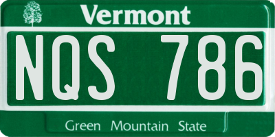VT license plate NQS786