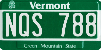 VT license plate NQS788