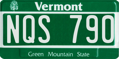VT license plate NQS790
