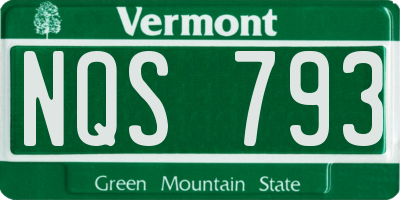 VT license plate NQS793