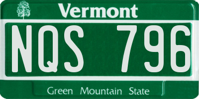 VT license plate NQS796