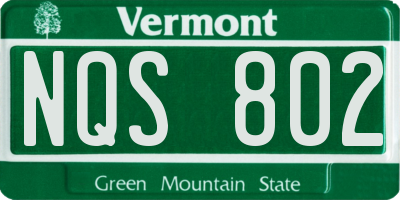 VT license plate NQS802