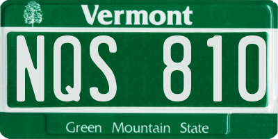 VT license plate NQS810