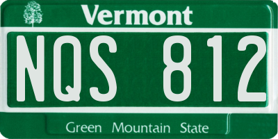 VT license plate NQS812