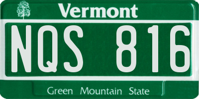 VT license plate NQS816