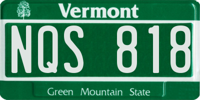 VT license plate NQS818