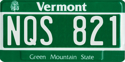 VT license plate NQS821