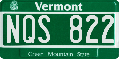 VT license plate NQS822