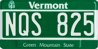 VT license plate NQS825