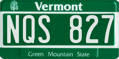 VT license plate NQS827