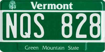 VT license plate NQS828