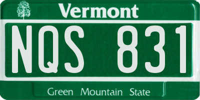 VT license plate NQS831