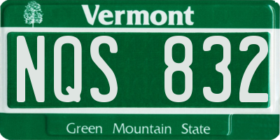 VT license plate NQS832