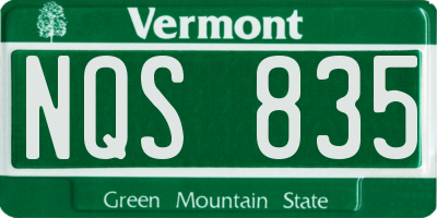 VT license plate NQS835