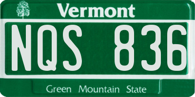 VT license plate NQS836