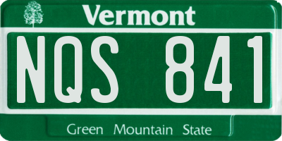 VT license plate NQS841